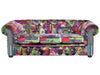 3 Seater Fabric Sofa Patchwork Purple