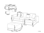 Corner Sofa OSLO Leather Brown with Ottoman 5 Seater Left Hand
