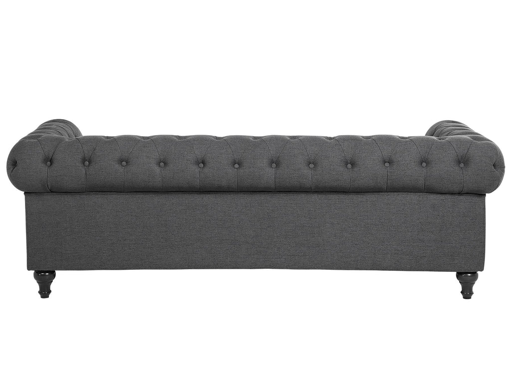 3 Seater Fabric Sofa Grey CHESTERFIELD