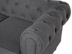3 Seater Fabric Sofa Grey CHESTERFIELD