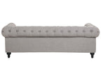 3 Seater Fabric Sofa Light Grey CHESTERFIELD