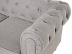 3 Seater Fabric Sofa Light Grey CHESTERFIELD
