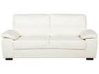3 Seater Faux Leather Sofa Cream VOGAR