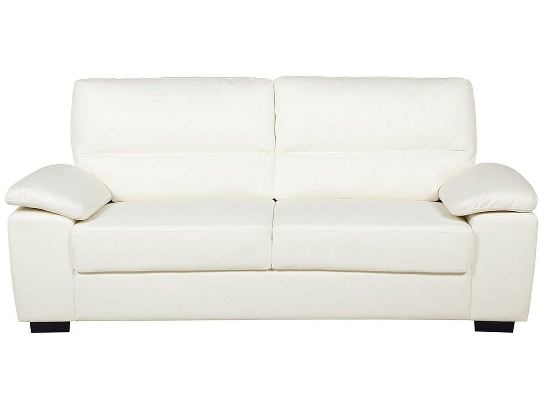 3 Seater Faux Leather Sofa Cream VOGAR
