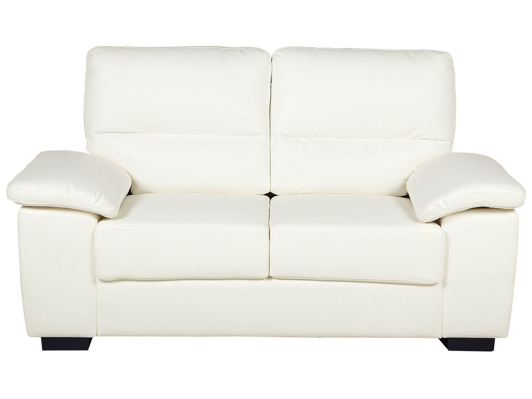 2 Seater Faux Leather Sofa Cream VOGAR