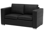 2 Seater Leather Sofa Black HELSINKI