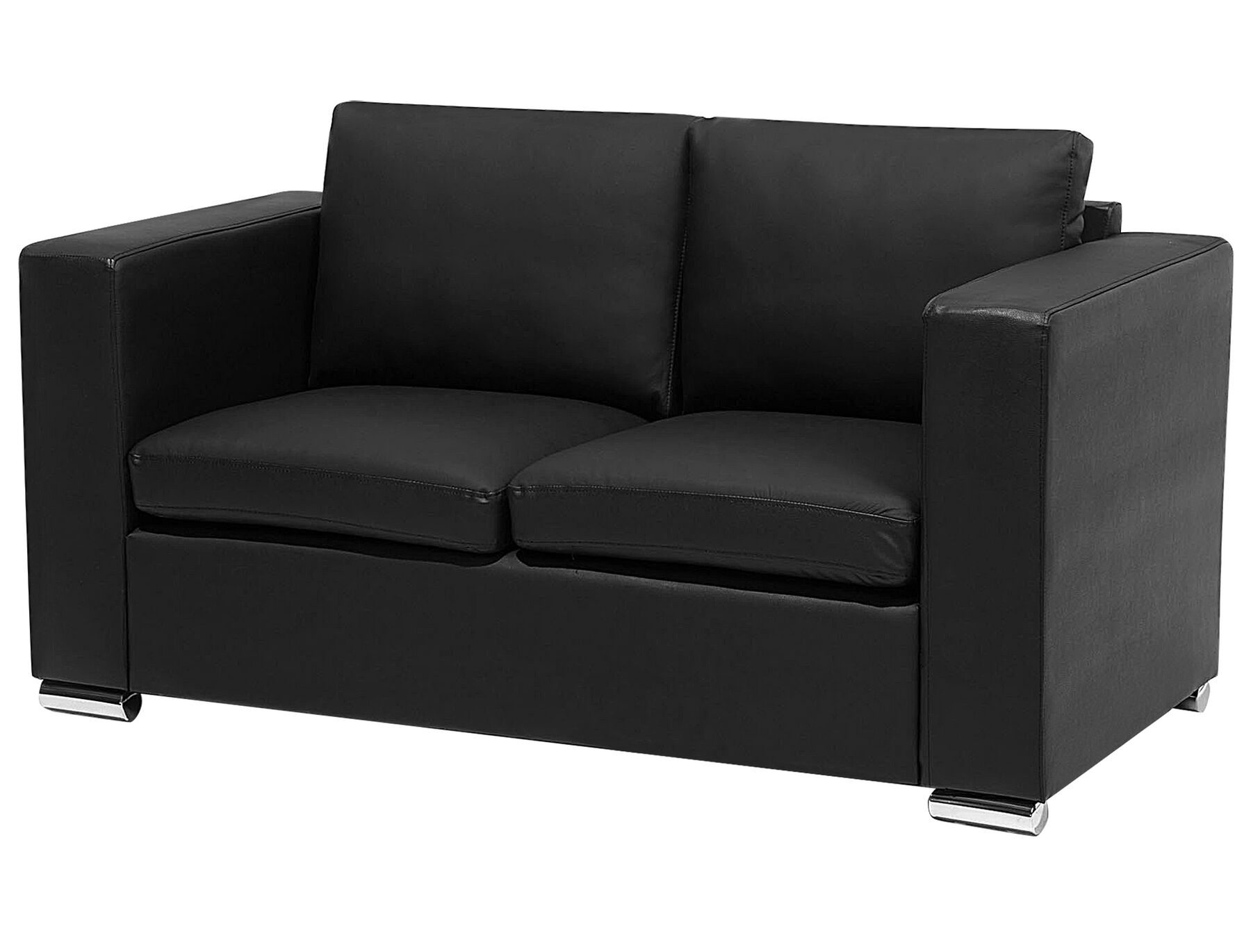 2 Seater Leather Sofa Black HELSINKI