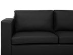 3 Seater Leather Sofa Black HELSINKI