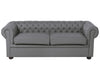 3 Seater Leather Sofa Grey