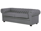 3 Seater Leather Sofa Grey CHESTERFIELD