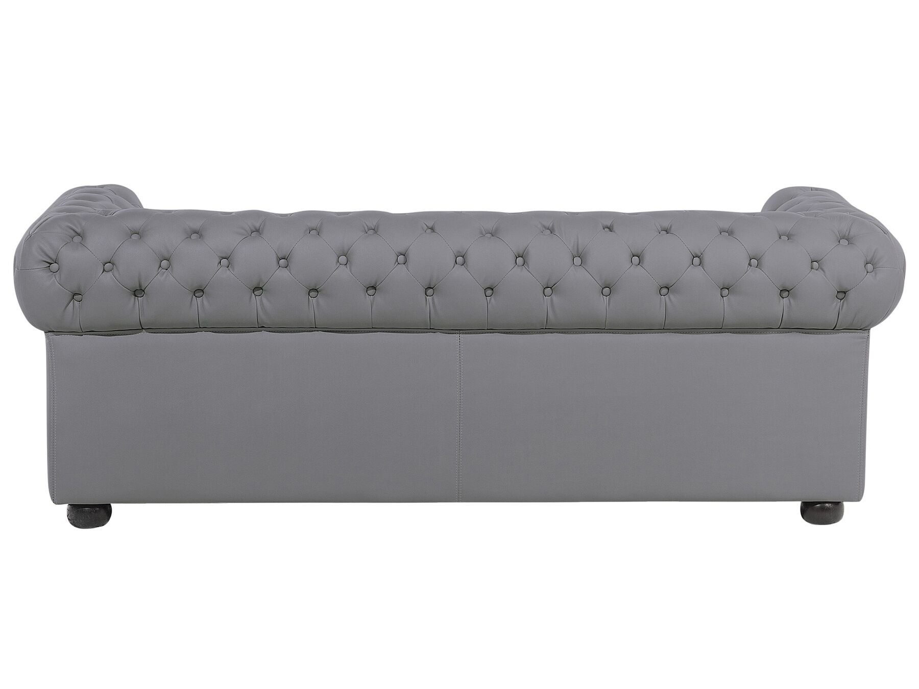 3 Seater Leather Sofa Grey CHESTERFIELD