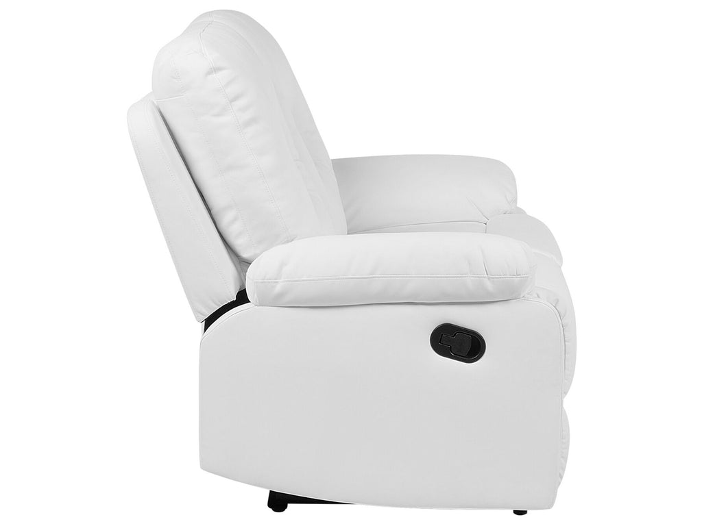 2 Seater Faux Leather Manual Recliner Sofa White BERGEN
