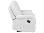 2 Seater Faux Leather Manual Recliner Sofa White BERGEN