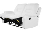 2 Seater Faux Leather Manual Recliner Sofa White BERGEN