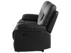 3 Seater Faux Leather Manual Recliner Sofa Black BERGEN