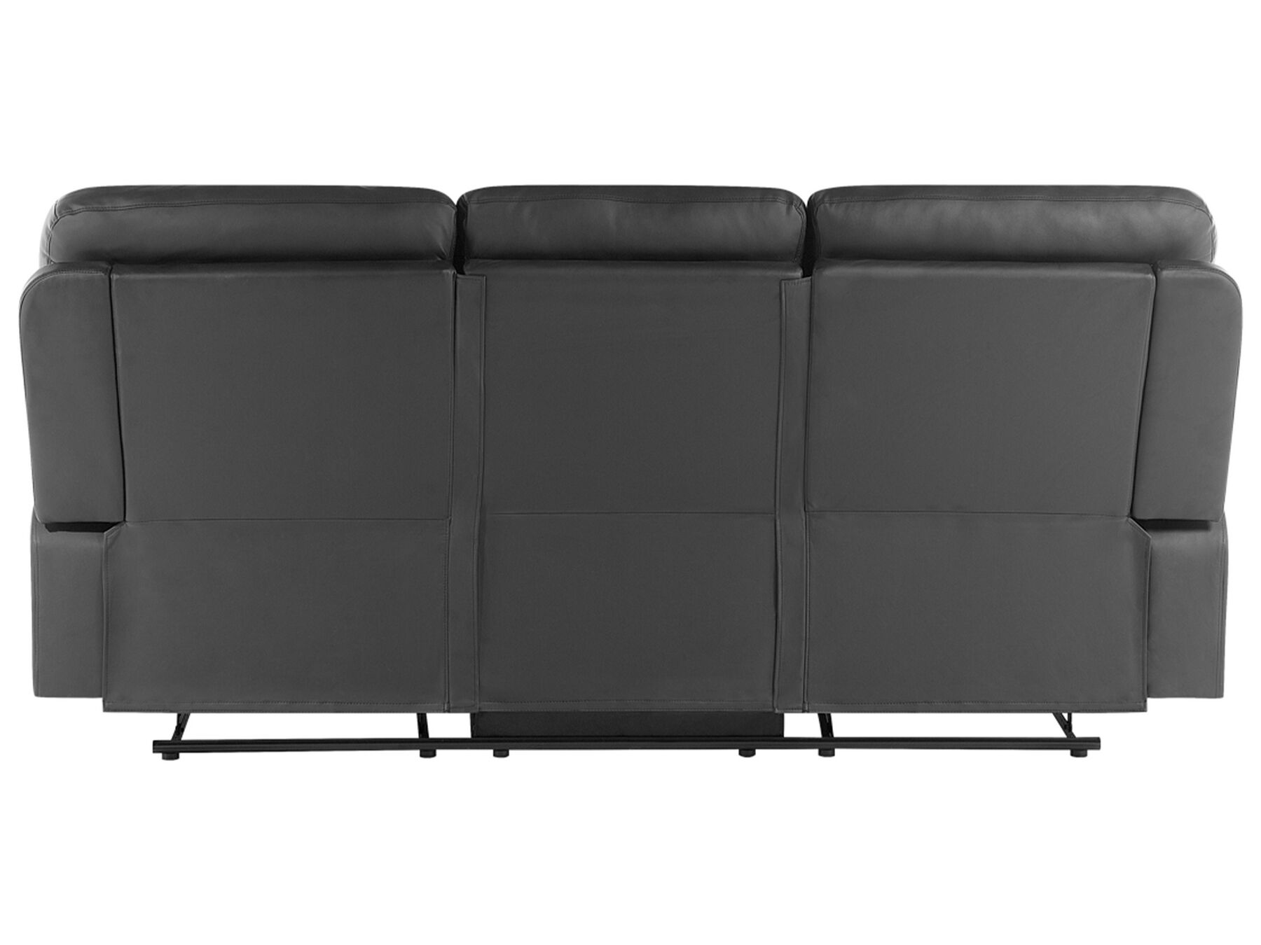 3 Seater Faux Leather Manual Recliner Sofa Black BERGEN