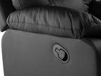 3 Seater Faux Leather Manual Recliner Sofa Black BERGEN