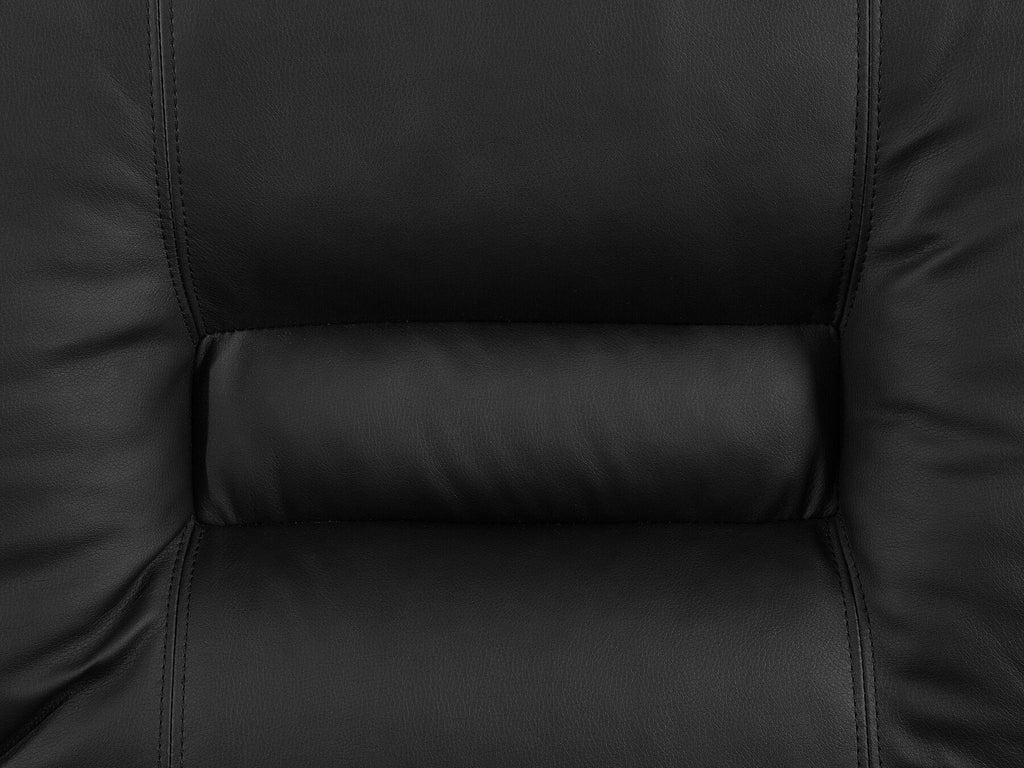 3 Seater Faux Leather Manual Recliner Sofa Black BERGEN