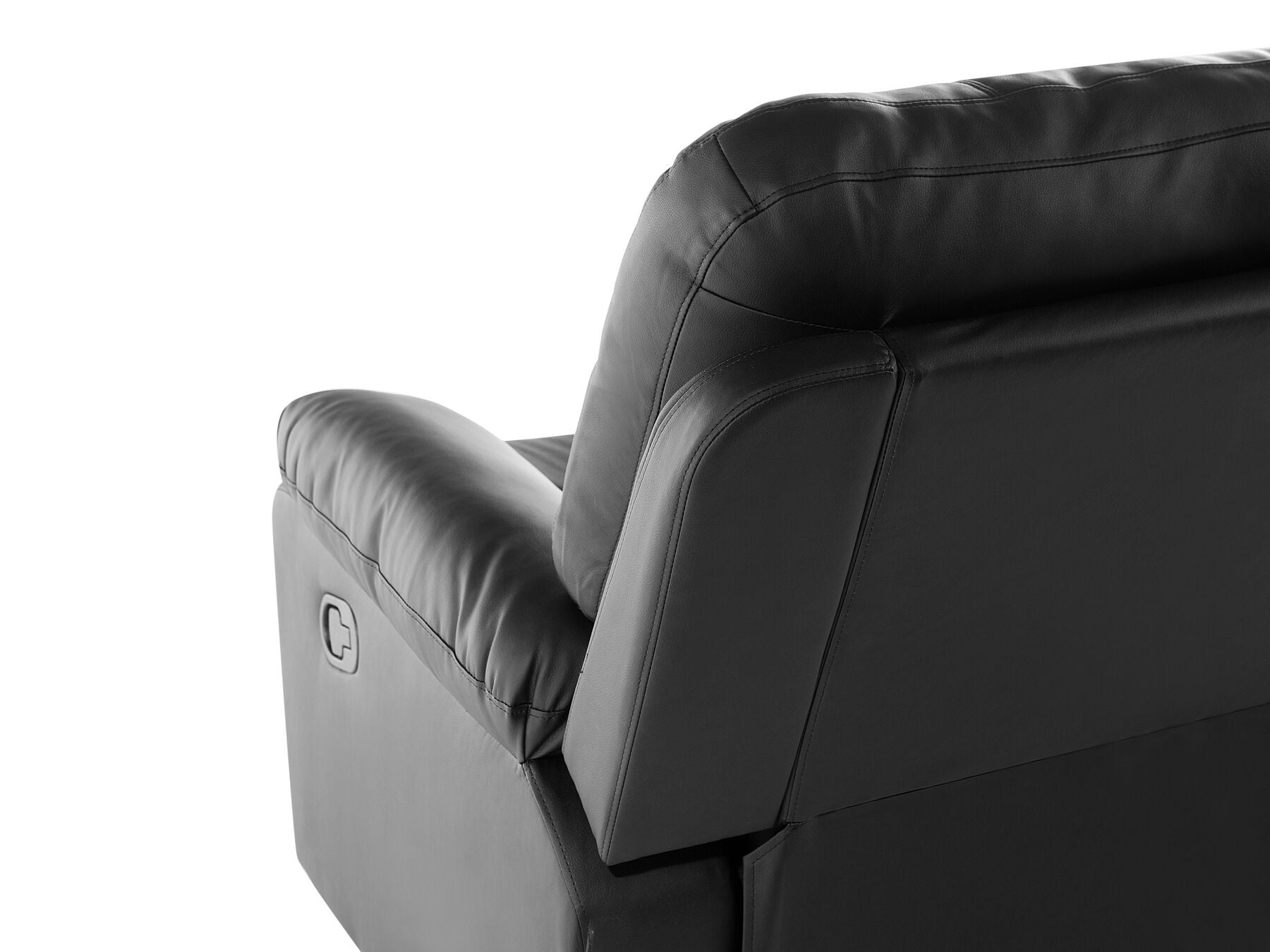 3 Seater Faux Leather Manual Recliner Sofa Black BERGEN