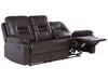 3 Seater Faux Leather Manual Recliner Sofa Brown