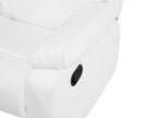 3 Seater Faux Leather Manual Recliner Sofa White BERGEN