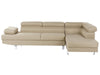 Corner Sofa Fabric Light Beige 5 Seater Left Hand