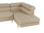 Corner Sofa NORREA Fabric Light Beige 5 Seater Left Hand