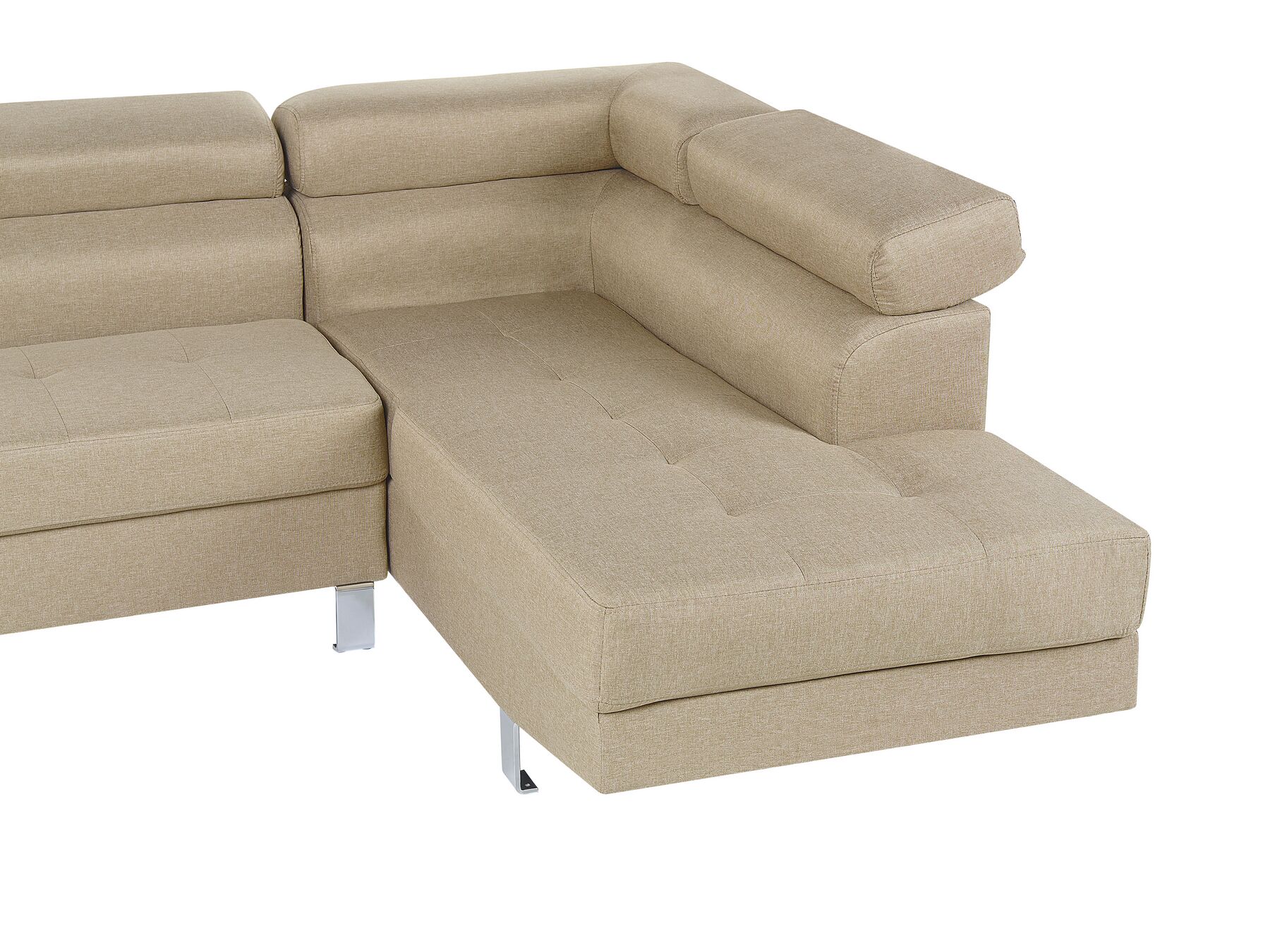 Corner Sofa NORREA Fabric Light Beige 5 Seater Left Hand