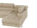 Corner Sofa NORREA Fabric Light Beige 5 Seater Left Hand