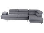 Corner Sofa NORREA Fabric Grey 5 Seater Left Hand