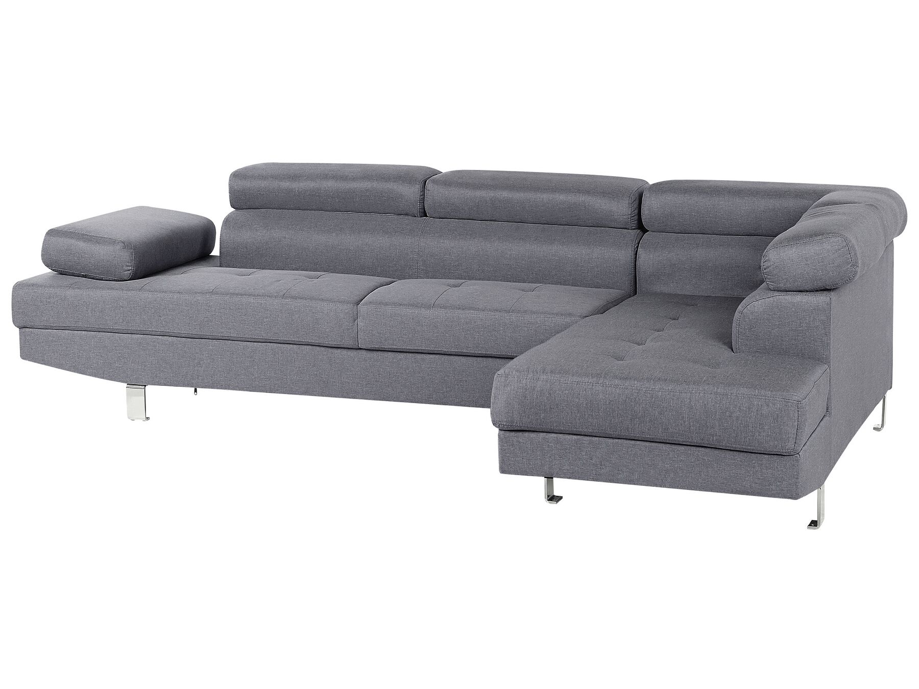 Corner Sofa NORREA Fabric Grey 5 Seater Left Hand