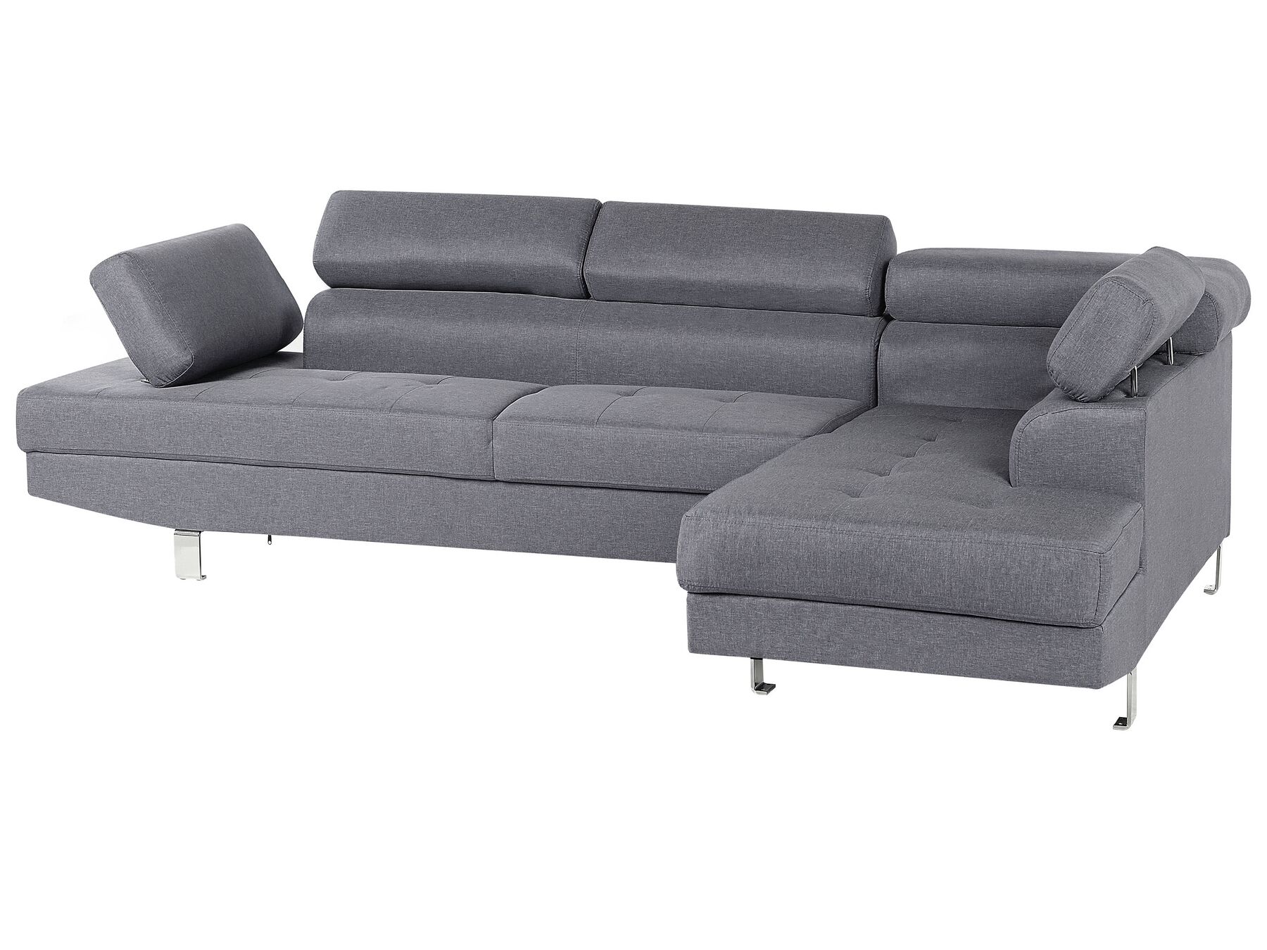 Corner Sofa NORREA Fabric Grey 5 Seater Left Hand