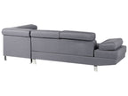 Corner Sofa NORREA Fabric Grey 5 Seater Left Hand