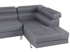 Corner Sofa NORREA Fabric Grey 5 Seater Left Hand