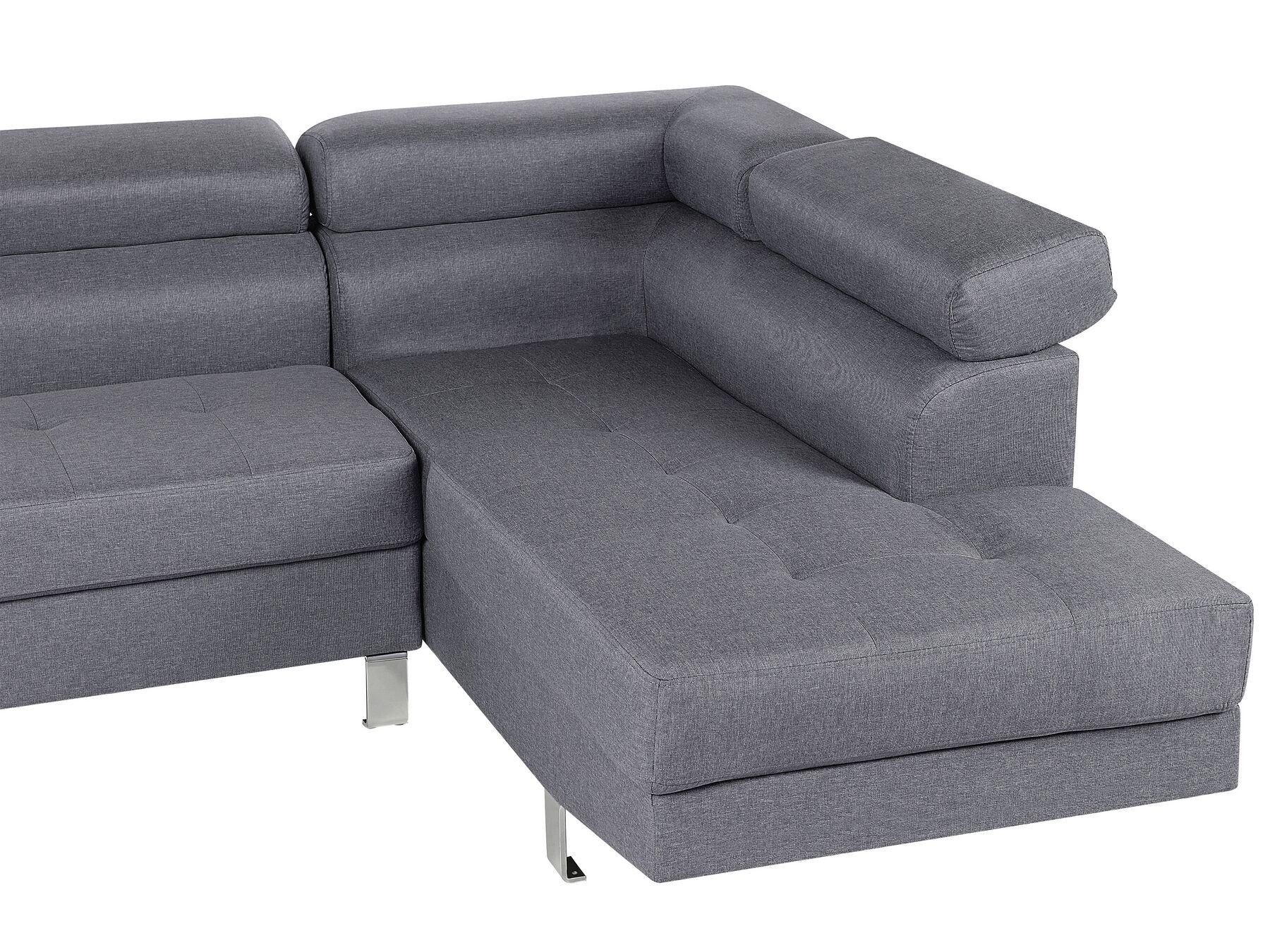 Corner Sofa NORREA Fabric Grey 5 Seater Left Hand