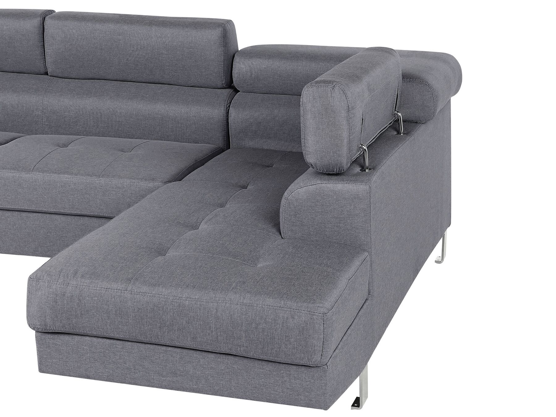 Corner Sofa NORREA Fabric Grey 5 Seater Left Hand