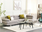 Corner Sofa NORREA Fabric Light Grey 5 Seater Left Hand