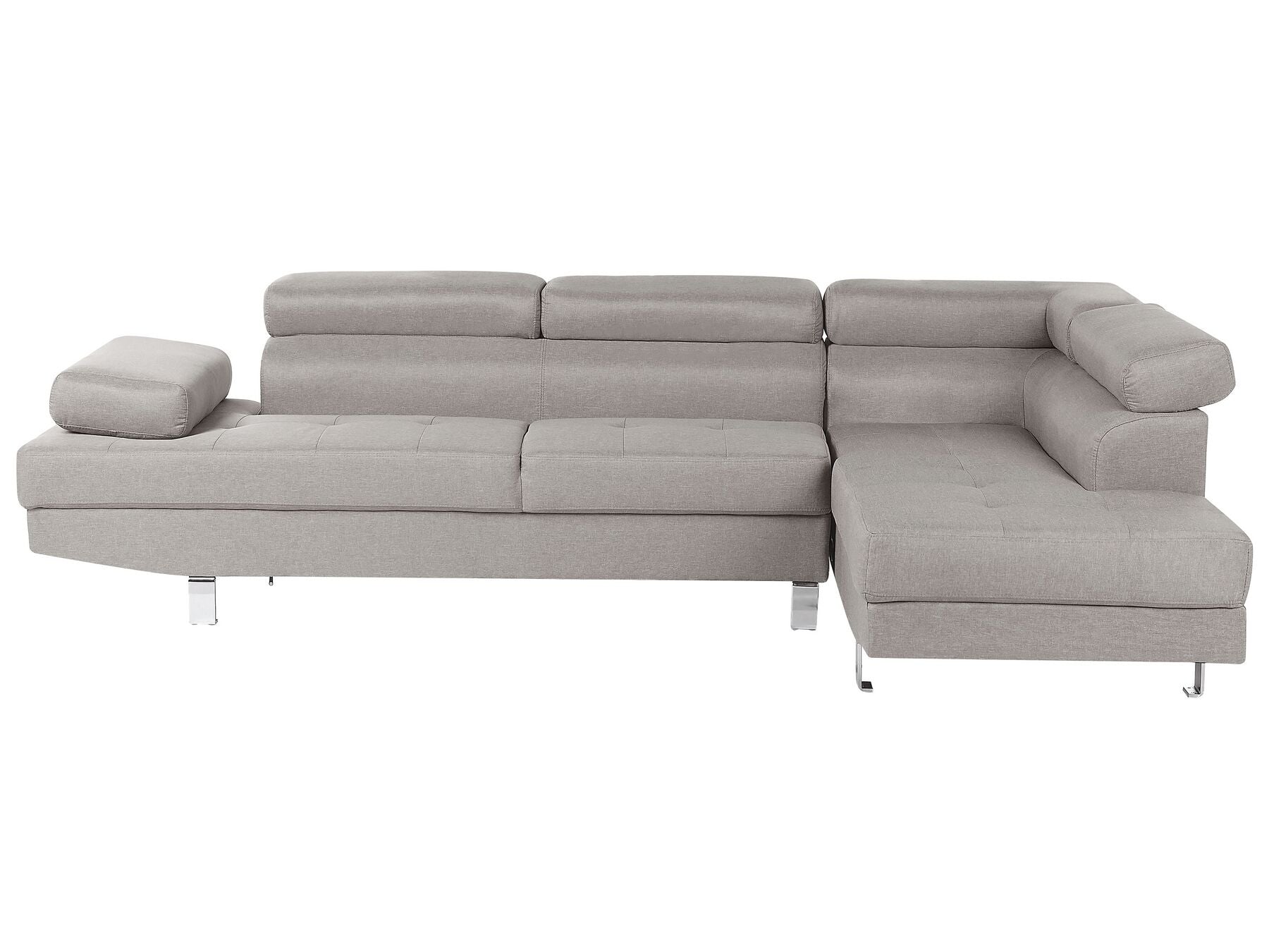 Corner Sofa NORREA Fabric Light Grey 5 Seater Left Hand