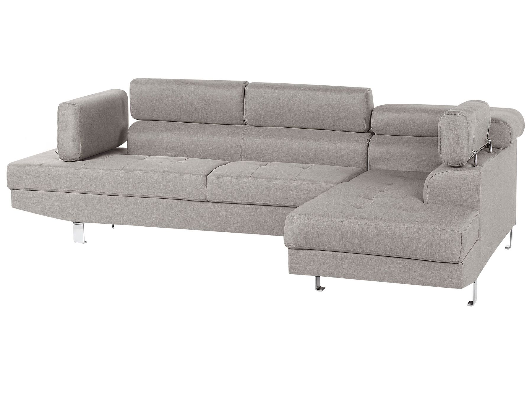 Corner Sofa NORREA Fabric Light Grey 5 Seater Left Hand
