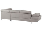 Corner Sofa NORREA Fabric Light Grey 5 Seater Left Hand