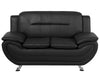 2 Seater Faux Leather Sofa Black
