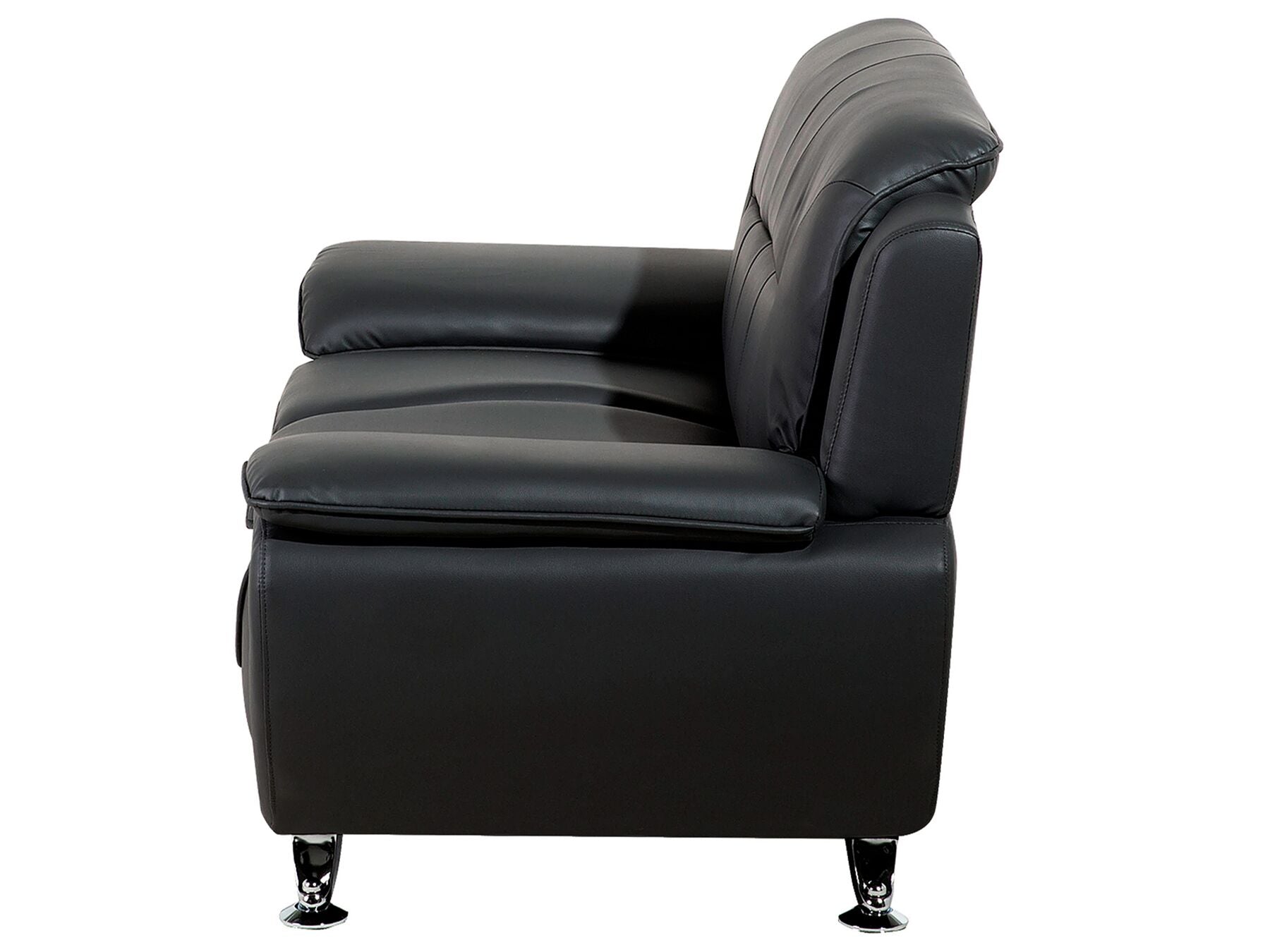 2 Seater Faux Leather Sofa Black LEIRA