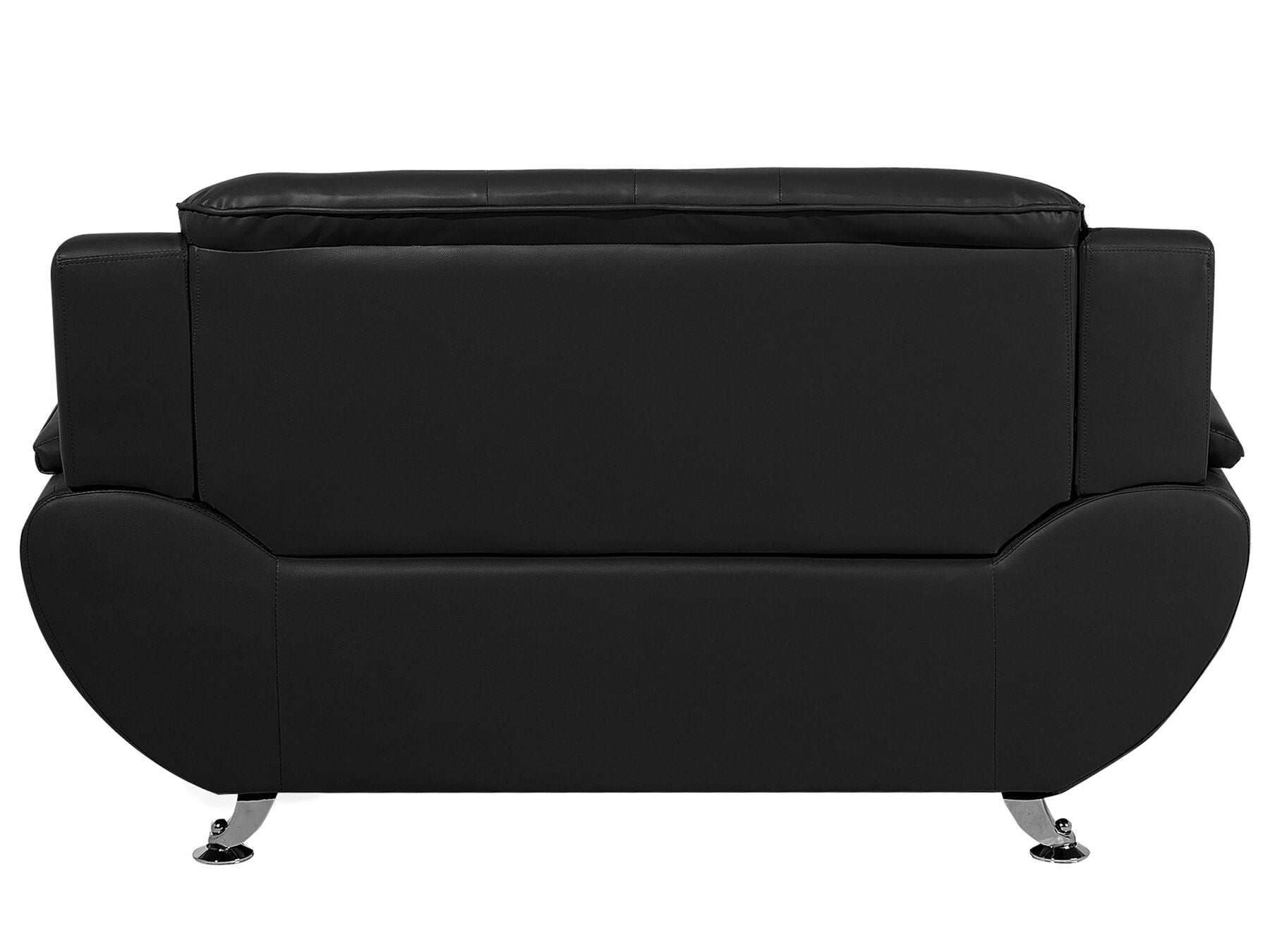 2 Seater Faux Leather Sofa Black LEIRA