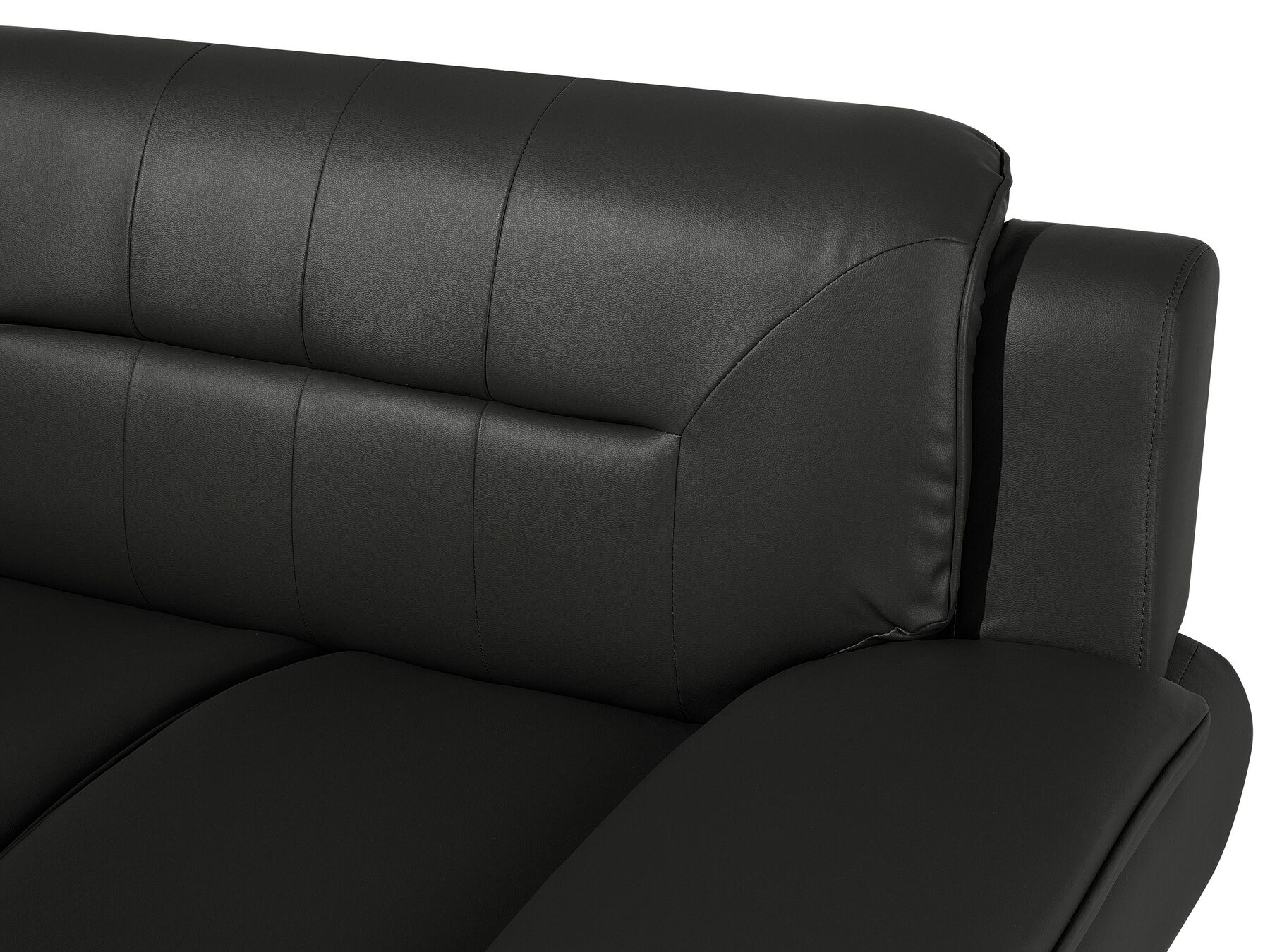 2 Seater Faux Leather Sofa Black LEIRA