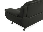 2 Seater Faux Leather Sofa Black LEIRA