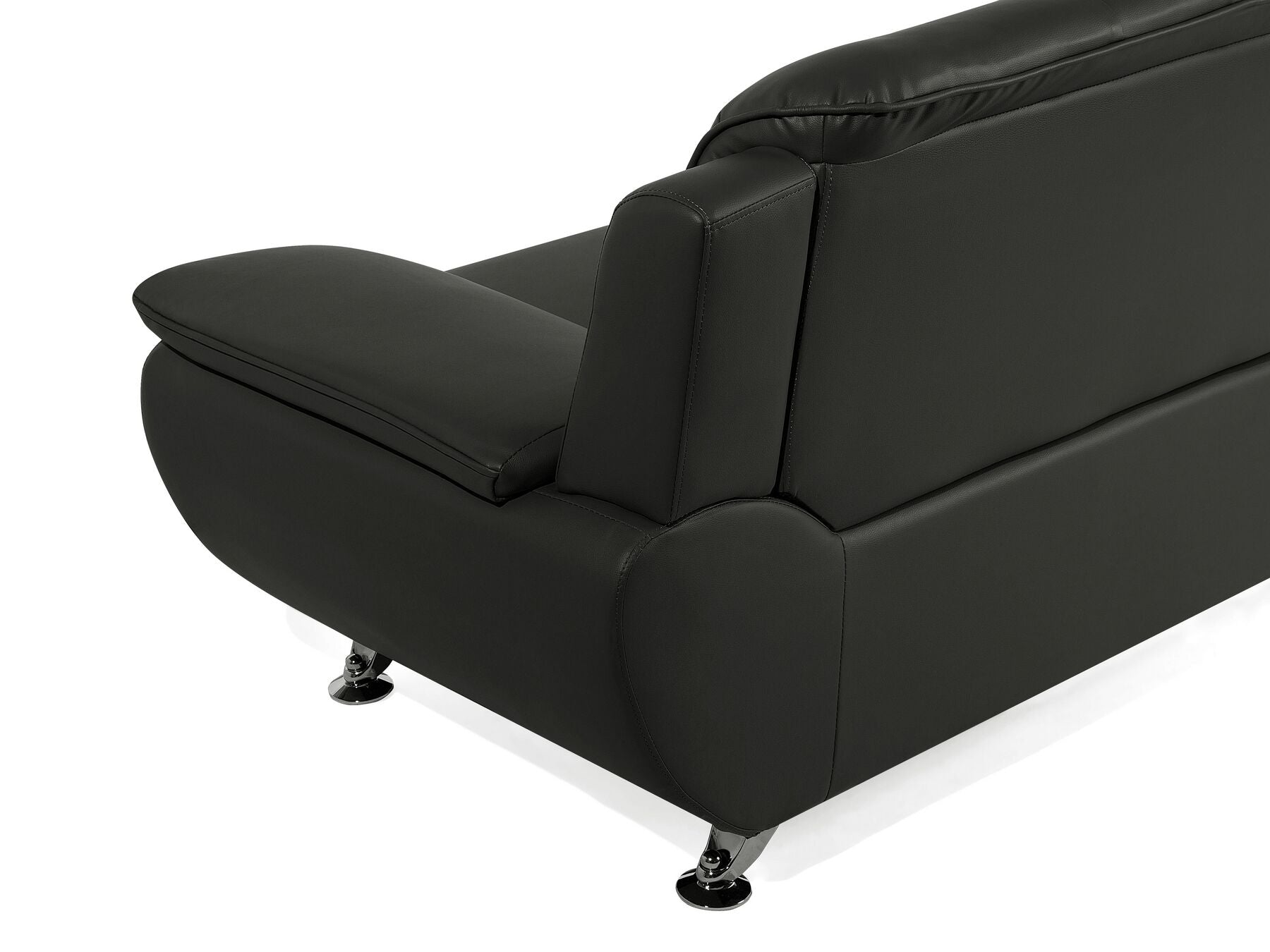 2 Seater Faux Leather Sofa Black LEIRA