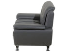 2 Seater Faux Leather Sofa Grey LEIRA