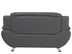 2 Seater Faux Leather Sofa Grey LEIRA