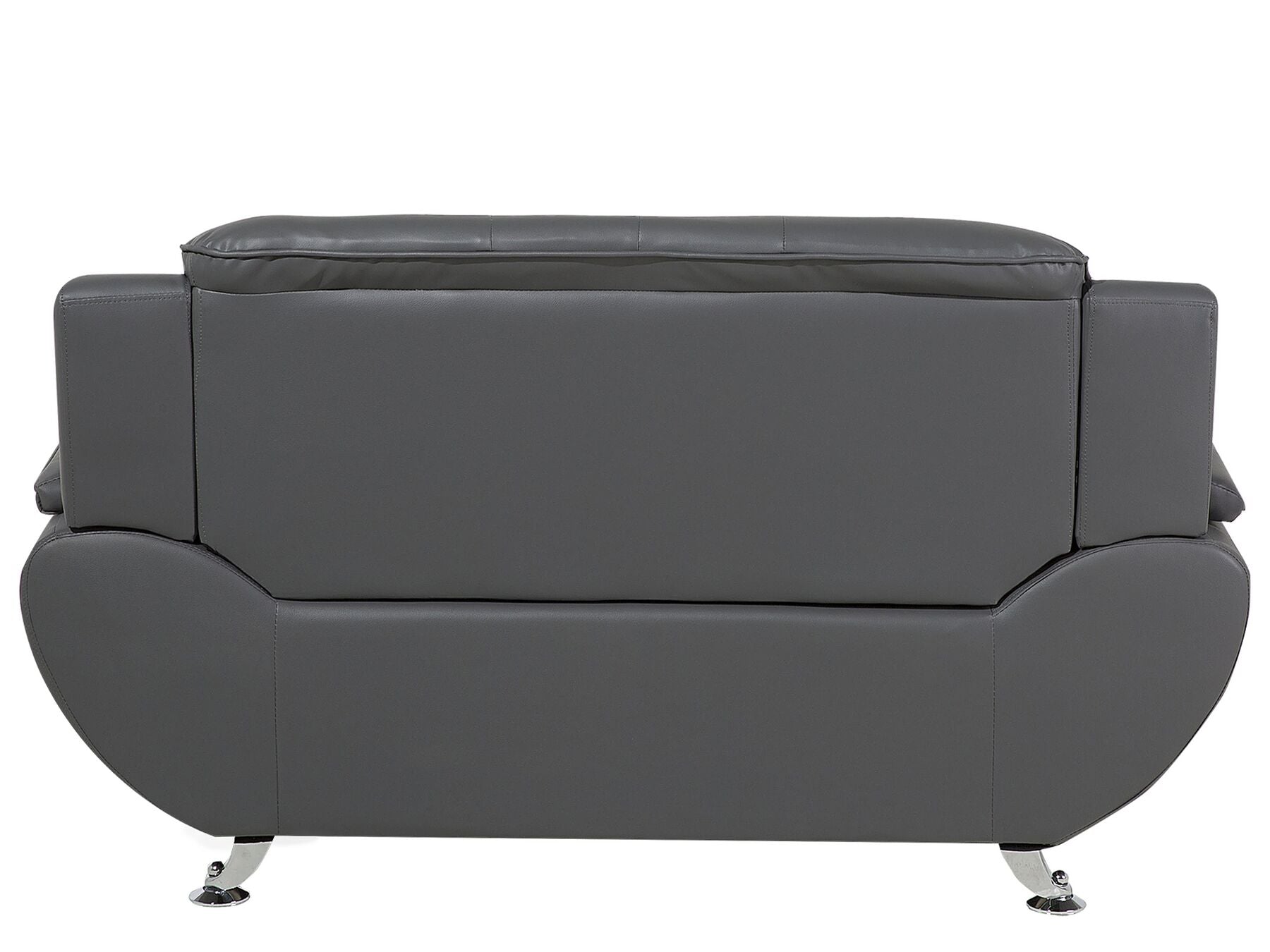 2 Seater Faux Leather Sofa Grey LEIRA