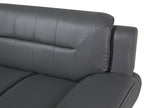 2 Seater Faux Leather Sofa Grey LEIRA